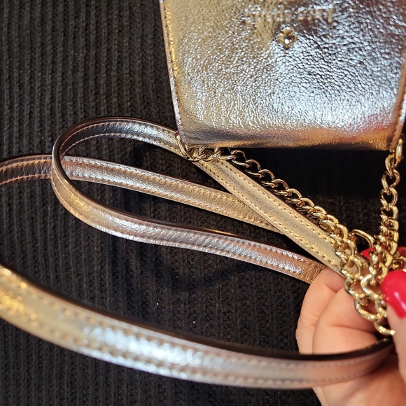 NWOT KATE SPADE Italian Pebble Leather Metallic Gold Crossbody Phone Bag - Picture 14 of 15